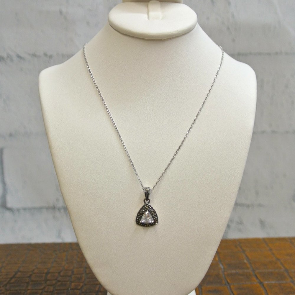NWT Dillard's Sterling Silver Collection Marcasite Necklace